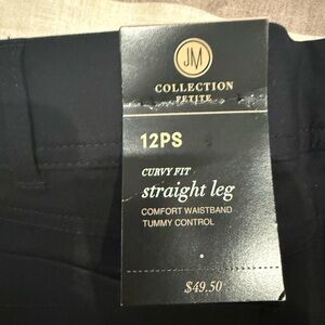 JM Collection Petite Black Curvy Fit Pants